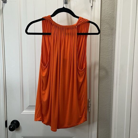 One A Orange Scoop Drape Neck Sleeveless Top Stretch Womens Size M - Picture 6 of 9